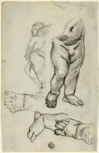 Schizzi di putti (recto); Studio per ornamento (verso)