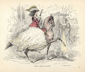 Costume da caccia per una donna, era di Re Luigi XIII di Francia
