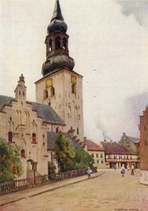 Danimarca: Cattedrale di Aalborg, Jutland settentrionale da Alfred Heaton Cooper