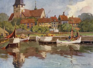Danimarca: Bornholm, Porto di Ronne da Alfred Heaton Cooper