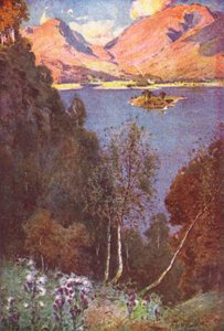 Distretto dei Laghi: Uno scorcio di Grasmere, sole serale da Alfred Heaton Cooper