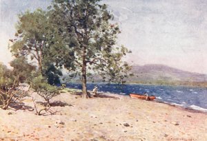 Distretto dei Laghi: Lago Bassenthwaite, una mattina ventosa (litografia a colori)