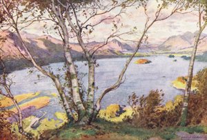 Distretto dei Laghi: Derwentwater e Bassenthwaite Lake, da High Lodore da Alfred Heaton Cooper