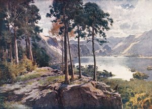 Distretto dei Laghi: Derwentwater, da Castle Head, una mattina luminosa da Alfred Heaton Cooper