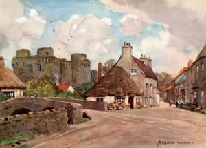 Villaggio e castello di Nunney da Alfred Heaton Cooper