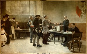 Suffragio universale Un seggio elettorale nel 1891 (1891) Les Lilas, Municipio da Alfred Henri Bramtot