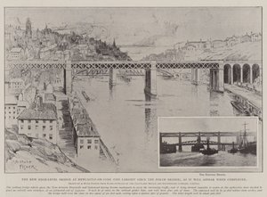 Il Nuovo Ponte ad Alto Livello a Newcastle-on-Tyne (il Più Grande dopo il Ponte di Forth), come apparirà una volta completato