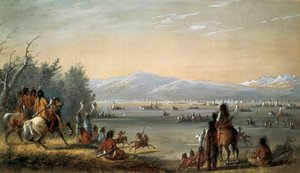 Un villaggio indiano. Opera di Alfred Jacob Miller (1810-1874) da Alfred Jacob Miller