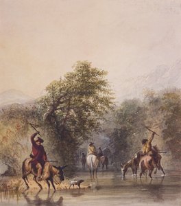 Apertura del sentiero per sfuggire agli indiani, c.1837 da Alfred Jacob Miller