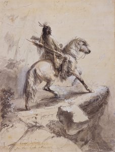 Indiano Crow in Vedetta, c.1837 da Alfred Jacob Miller