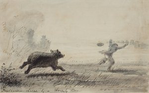 Fontenelle Inseguito da un Orso Grizzly, c.1837