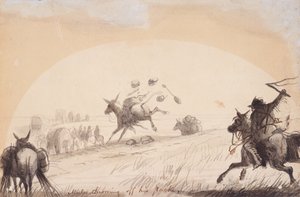 Mulo che getta il suo carico, c.1837 da Alfred Jacob Miller
