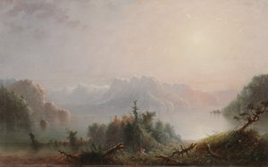 Il lago espande il suo seno solitario al cielo da Alfred Jacob Miller