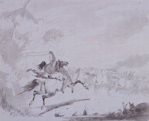 Lancio del lazo, c.1837 da Alfred Jacob Miller