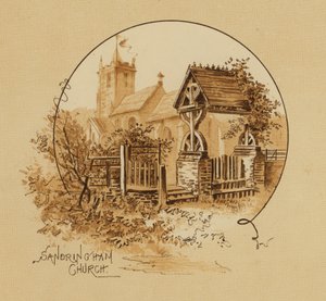 Chiesa di Sandringham, Norfolk (cromolitografia) da Alfred Johnson