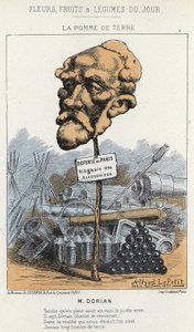 La Patata: caricatura su Dorian - ill. del 20/01/1871 in "Fiori, Frutti e Verdure del Giorno"