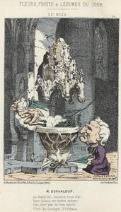 Le Boxis: caricatura su Dupanloup - ill. del 21/02/1871 in "Fiori, Frutti e Verdure del Giorno" da Alfred Le Petit