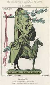 Le Laurier: Caricatura su Garibaldi - ill. dal 15/02/1871 in Fiori, Frutti e Verdure del Giorno