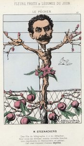 Le Pêcher: Caricatura su Steenackers - ill. dal 30/01/1871 in Fiori, Frutti e Verdure del Giorno