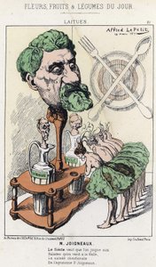 Lattughe: caricatura su Joigneaux - ill. del 18/03/1871, in “Fiori, Frutti e Verdure del Giorno”