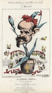 Il Garofano: Caricatura sul Generale Louis Jules Trochu (1815-1896) - ill. dell