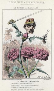 Il Rosier des Battailles: caricatura sul generale Faidherbes - ill. del 20/01/1871 in "Fiori, Frutti e Verdure del Giorno"