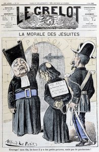 La morale dei gesuiti "Coraggio! Figlio mio, lassù ci sono ragazzini, ma gendarmi!", maggio 1883 (incisione) da Alfred Le Petit