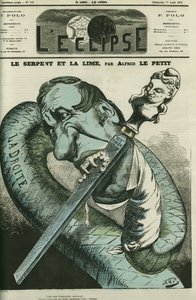 Il serpente e la lima, il serpente di destra lima i denti sulla Repubblica. Copertina in "L