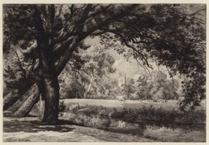 Torre di Magdalen da Christ Church Meadows da Alfred Louis Brunet Debaines