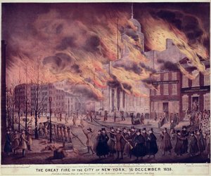 Il grande incendio di New York, 1835 da Alfred M. Hoffy