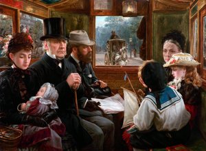 Un viaggio in omnibus a Piccadilly Circus Mr Gladstone viaggia con passeggeri ordinari, 1885 da Alfred Morgan