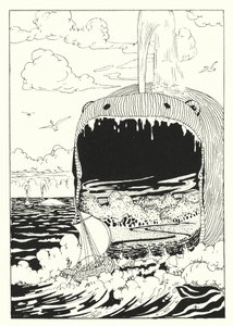 La vera storia di Luciano: la nave inghiottita dalla balena (incisione) da Alfred Payne Garnett