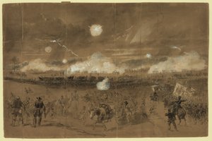 Il Corpo di Couch forma la linea di battaglia nei campi di Chancellorsville per coprire la ritirata dell