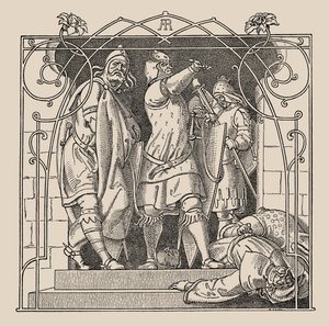 I Nibelunghi. Come hanno gettato i morti fuori dalla sala, 1840-1841 da Alfred Rethel