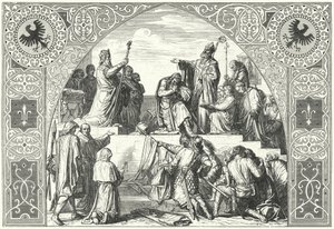Il battesimo del capo sassone Widukind, 785 da Alfred Rethel