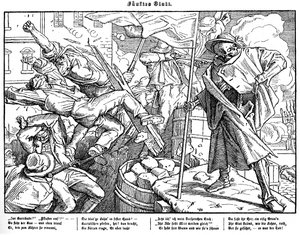 Totentanz 1848: La morte guida i cittadini rivoluzionari da Alfred Rethel