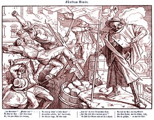 Totentanz 1848: La morte guida i cittadini rivoluzionari da Alfred Rethel