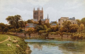 Cattedrale di Hereford, dal fiume da Alfred Robert Quinton