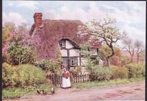 Lilla e fiori di melo, Harvington, Worcester, da The Cottages and the Village Life of Rural England pubblicato da Dent & Sons Limited, 1912