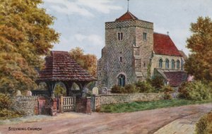 Chiesa di Steyning (litografia a colori) da Alfred Robert Quinton