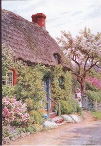 La porta del cottage, Elmley Castle, Worcester, da The Cottages and the Village Life of Rural England pubblicato da Dent & Sons Limited