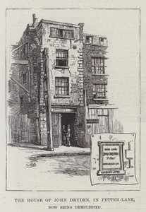 La casa di John Dryden, in Fetter-Lane, ora in demolizione da Alfred Robert Quinton