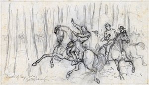 Morte di Reynolds a Gettysburg 1863 (disegno) da Alfred Rudolph Waud