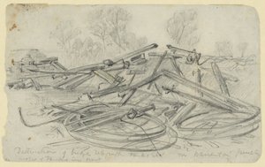 Distruzione di ponti, serbatoi telegrafici ecc. a Warrenton Junction da Alfred Rudolph Waud