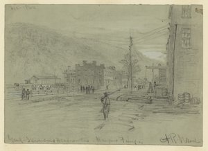 Quartier generale del Gen. Stevenson a Harpers Ferry da Alfred Rudolph Waud