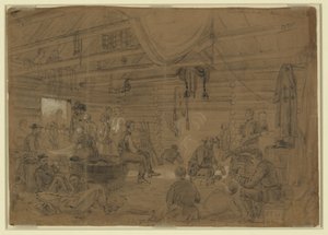 Skedaddlers Hall, Harrisons Landing da Alfred Rudolph Waud