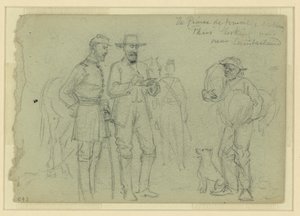 Il Principe di Joinville che disegna "Parigi" vicino a Cumberland