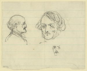 Tre ritratti busto, incluso Benjamin Butler da Alfred Rudolph Waud