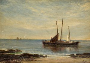 Barche da pesca alla foce del Tay