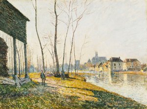 Una mattina di febbraio a Moret-sur-Loing da Alfred Sisley